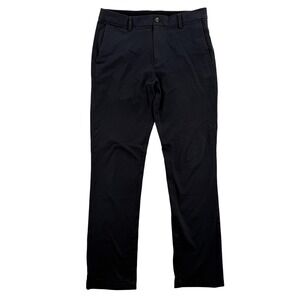 Fairlane Pants Mens 30x30 Black Straight Stretch Chino Casual Flat Front Zip Fly